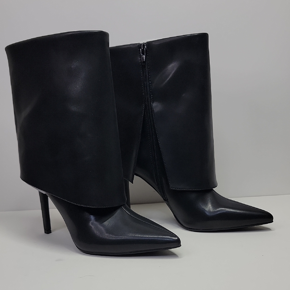 INC NEW IN BOX STILETTO CUFF BOOTS BLACK